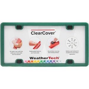 WeatherTech ClearCover – Clear Acrylic Lens Cover, Durable Frame that Protects License Plates, Black(Green)