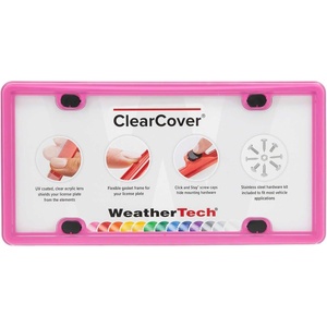 WeatherTech ClearCover – Clear Acrylic Lens Cover, Durable Frame that Protects License Plates, Black(Hot Pink)