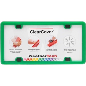 WeatherTech ClearCover – Clear Acrylic Lens Cover, Durable Frame that Protects License Plates, Black(Kelly Green)