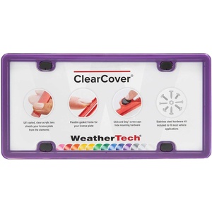WeatherTech ClearCover – Clear Acrylic Lens Cover, Durable Frame that Protects License Plates, Black(Purple)
