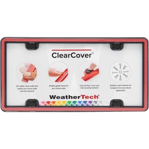 WeatherTech ClearCover – Clear Acrylic Lens Cover, Durable Frame that Protects License Plates, Black(Red / Black)