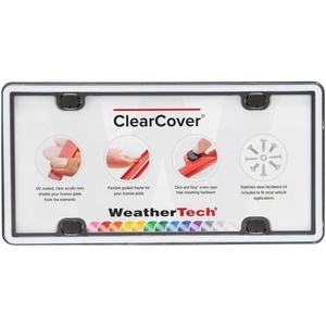 WeatherTech ClearCover – Clear Acrylic Lens Cover, Durable Frame that Protects License Plates, Black(White / Black)