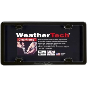 WeatherTech ClearFrame License Plate Frame, Baby Blue(Black)