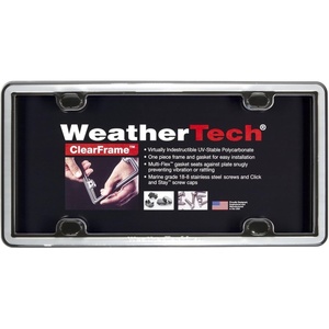 WeatherTech ClearFrame License Plate Frame, Baby Blue(Chrome/Black)