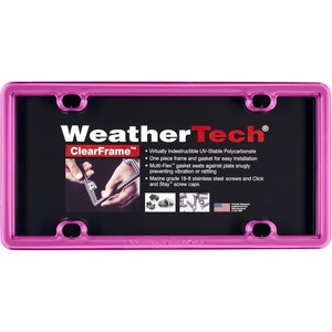 WeatherTech ClearFrame License Plate Frame, Baby Blue(Hot Pink)