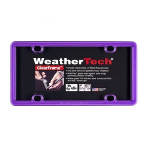 WeatherTech ClearFrame License Plate Frame, Baby Blue(Purple)