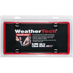 WeatherTech ClearFrame License Plate Frame, Baby Blue(Red/Black)