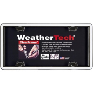 WeatherTech ClearFrame License Plate Frame, Baby Blue(White/Black)
