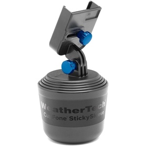 WeatherTech CupFone, Universal Cup Holder Phone Mount for Cars – Adjustable & Secure Fit with Open Access for Charging – Compatible with iPhone, Android – Black(Royal Blue Billet Knobs)