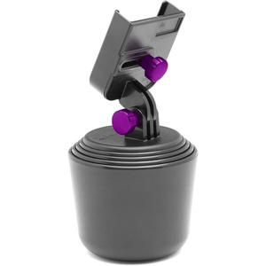 WeatherTech CupFone, Universal Cup Holder Phone Mount for Cars – Adjustable & Secure Fit with Open Access for Charging – Compatible with iPhone, Android – Black(Violet Billet Knobs)