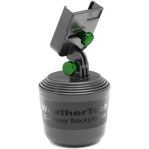WeatherTech CupFone, Universal Cup Holder Phone Mount for Cars – Adjustable & Secure Fit with Open Access for Charging – Compatible with iPhone, Android – Black(Forest Green Billet Knobs)