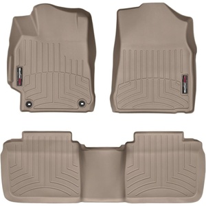 WeatherTech Custom Fit FloorLiners for Toyota Camry – 1st & 2nd Row (447881-444002), Black(Tan)