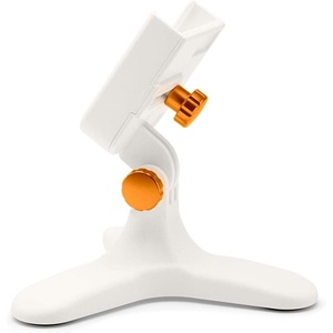 WeatherTech DeskFone in White – Adjustable, Universal Cell Phone Holder Mount Stand for Desk, Counter, Table – Tripod Design for iPhone & Smartphone Charging – Plastic Knobs(Orange Metal Knobs)
