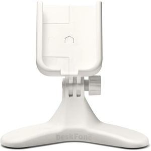 WeatherTech DeskFone in White – Adjustable, Universal Cell Phone Holder Mount Stand for Desk, Counter, Table – Tripod Design for iPhone & Smartphone Charging – Plastic Knobs(White Plastic Knobs)