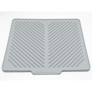 WeatherTech DishMat Contain – 16″ x 18″ Drip Dry Hand-Washed Dish Drying Mat, Slate, Rubber(Pebble)