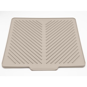 WeatherTech DishMat Contain – 16″ x 18″ Drip Dry Hand-Washed Dish Drying Mat, Slate, Rubber(Sand)
