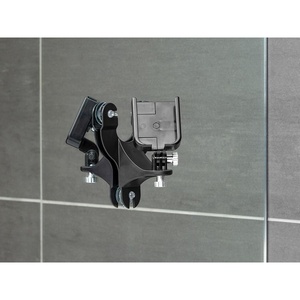 WeatherTech Rotating MirrorFone – White with White Plastic Knobs -Phone Holder Mount for Bathroom Kitchen Shower Mirror Tile (8ARM2WH)(Silver Billet Knobs)