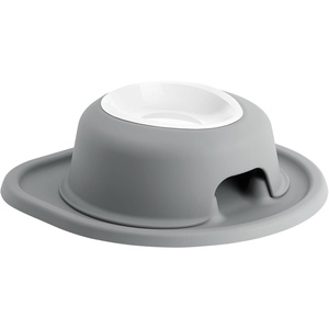 WeatherTech Single High Pet Feeding System w/Plastic Dog/Cat Bowls – 3″ High Stand Dark Grey (PSH0803DGDG)(Dark Grey)
