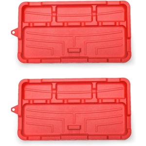 WeatherTech ToolTray – Flexible Tool Tray Organizer and Storage for Screws, Nuts, Bolt Organizer- Non-Magnetic, Set of 2 (Red)
