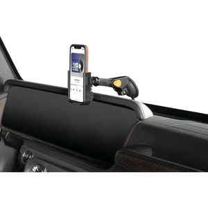 WeatherTech WindshieldFone with Extension – Universal Windshield-Mounted Car Phone Holder – Black Plastic Knobs(Gold)
