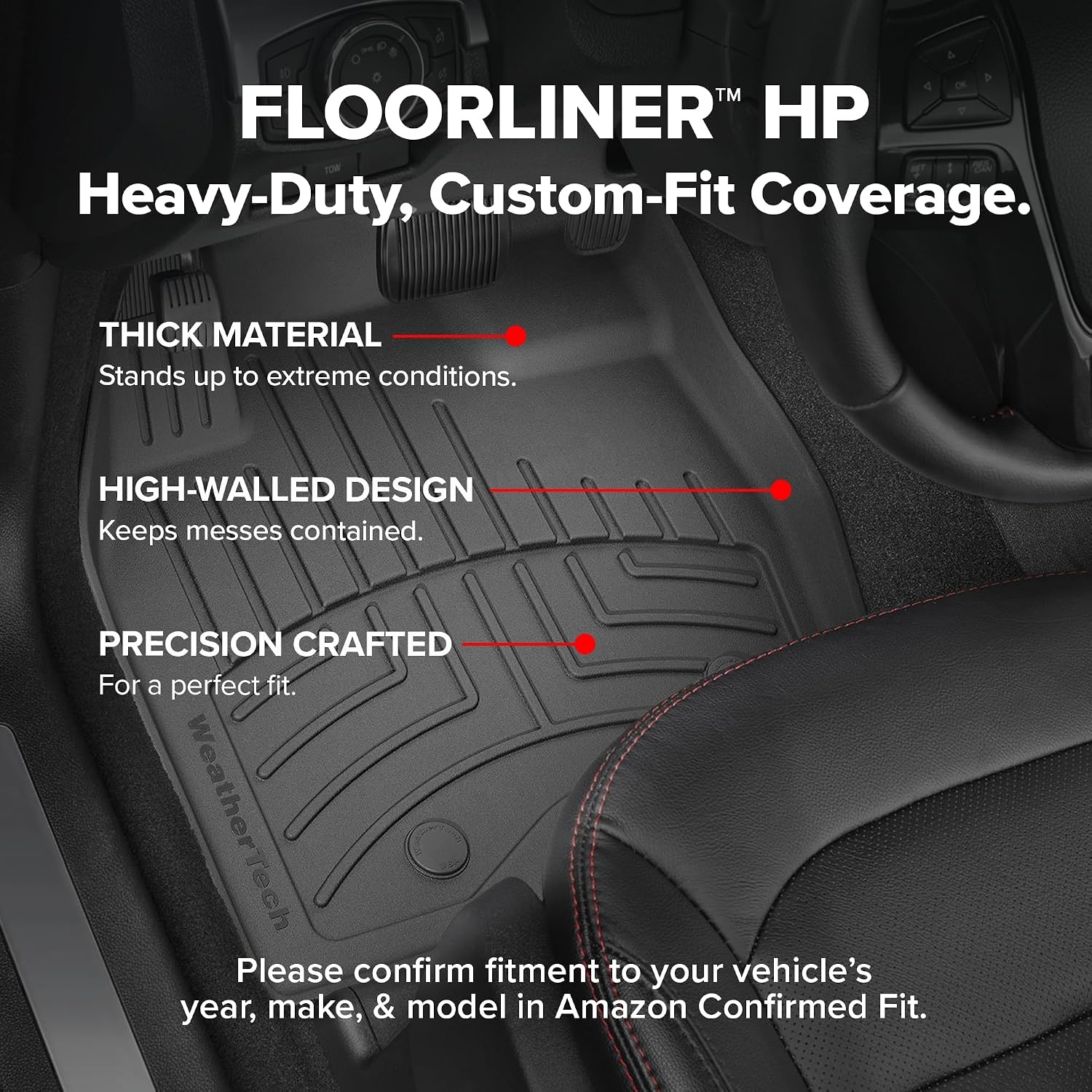 image:imageWeatherTech FloorLiner HP Custom Fit Floor Mats for Hyundai Palisade Full Set 441578123IM BlackGrey