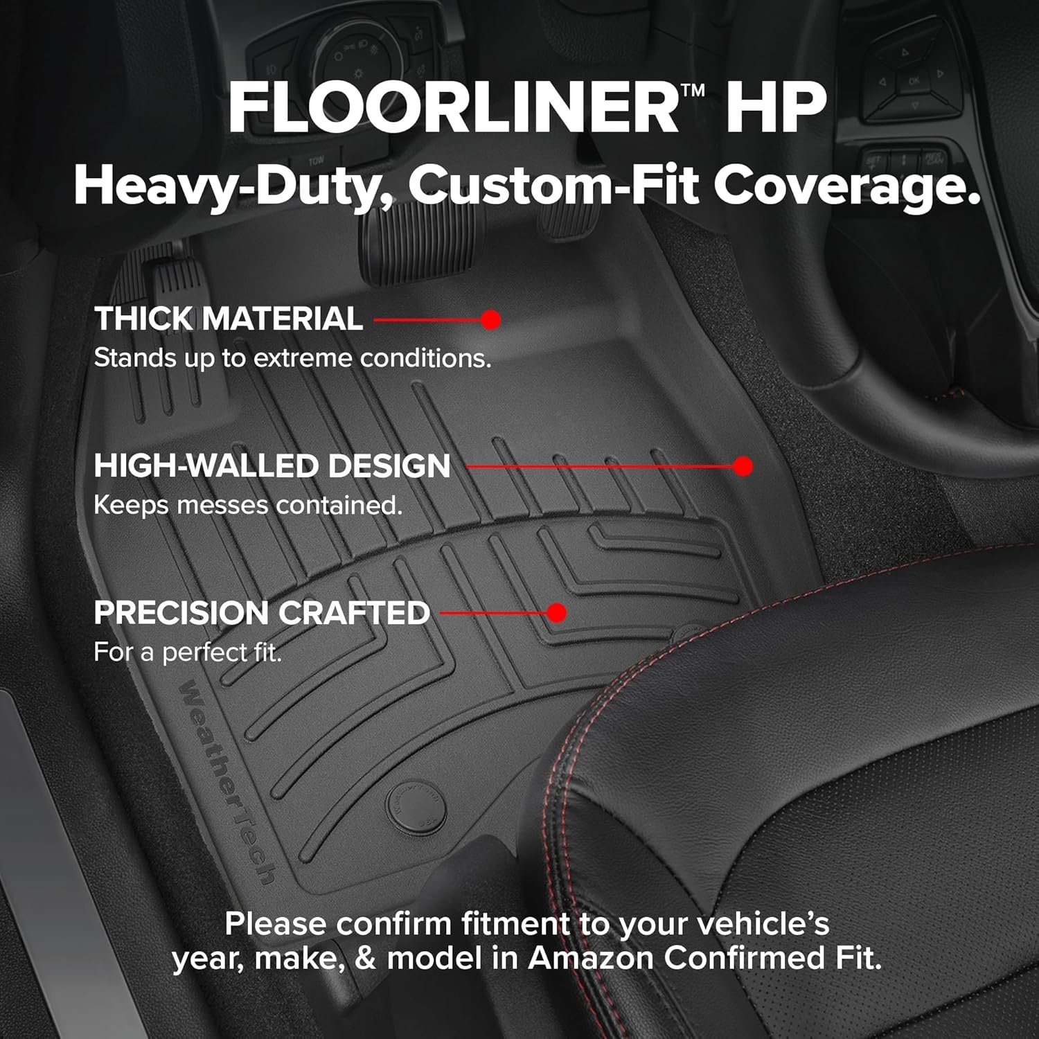 image:imageWeatherTech FloorLiner HP Custom Fit Floor Mats for Toyota Tundra Tundra Hybrid 1st amp 2nd Row 44170812IM BlackBlack