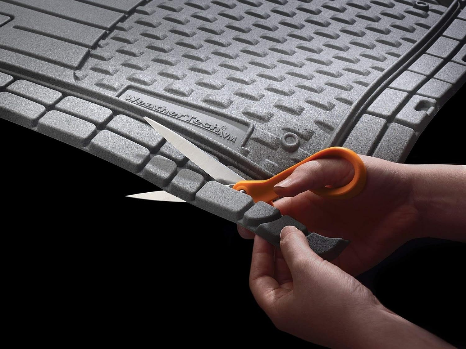 image:imageWeatherTech Semi Universal All Weather and Vehicle Trim to Fit Floor Mats 4Piece Set BlackGrey