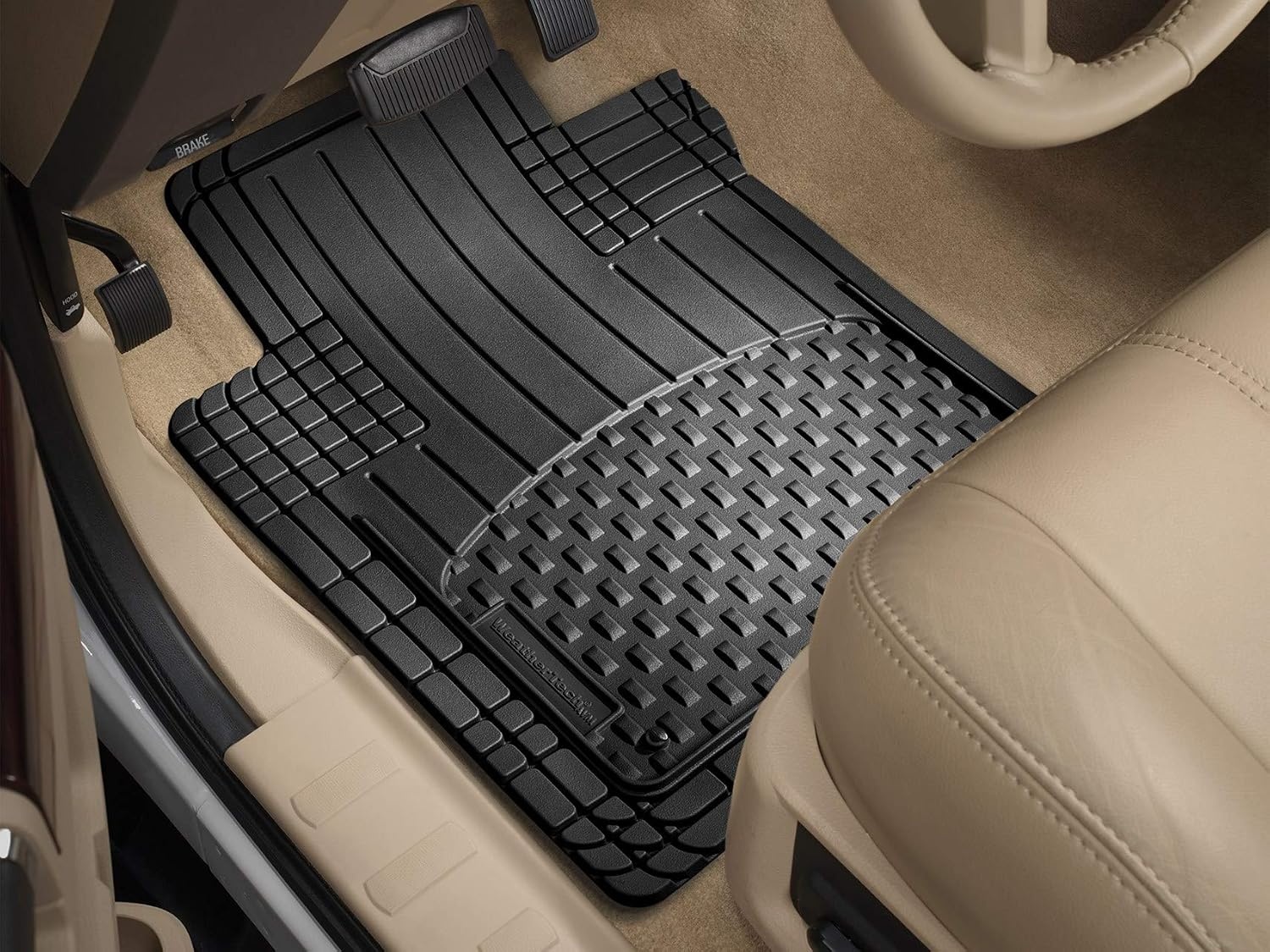 image:imageWeatherTech TrimtoFit Floor Mat Semi Universal Vehicle Mats 1st amp 2nd Row 3Piece Set BlackTan