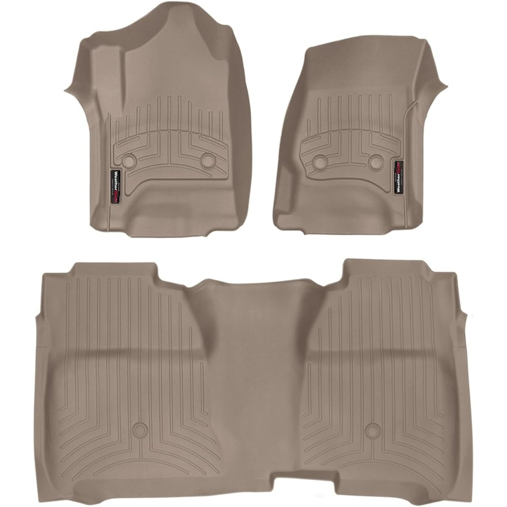 image:imageWeatherTech Custom Fit FloorLiners for 20152019 GMC Sierra 2500HD3500HD Chevrolet Silverado 2500HD3500HD 1st amp 2nd Row Full Coverage Row 446071445422 BlackTan