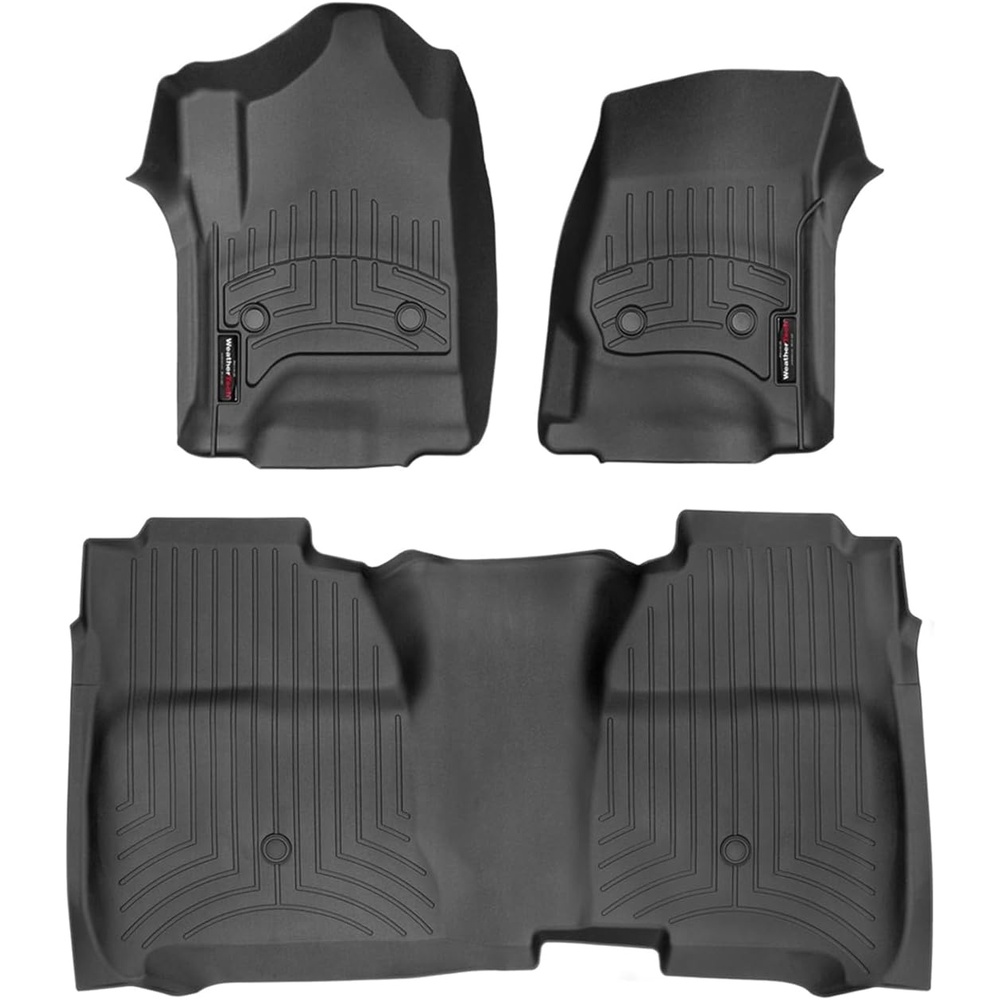 image:imageWeatherTech Custom Fit FloorLiners for 20152019 GMC Sierra 2500HD3500HD Chevrolet Silverado 2500HD3500HD 1st amp 2nd Row Full Coverage Row 446071445422 BlackBlack