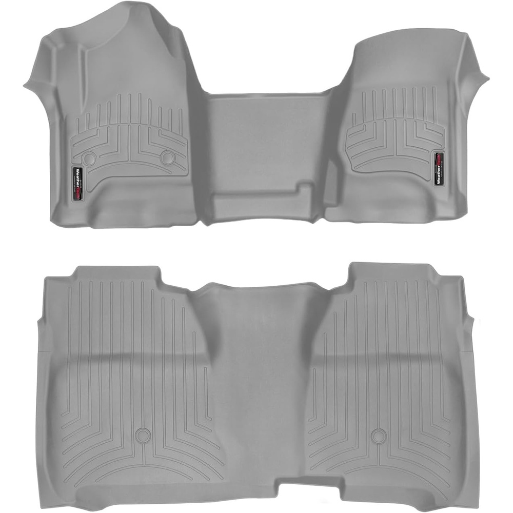 image:imageWeatherTech Custom Fit FloorLiners for Chevrolet Silverado 2500HD3500HD Sierra 2500HD 3500HD Silverado 15001st amp 2nd Row OverTheHump wFull Coverage Row 445431445422 BlackGrey
