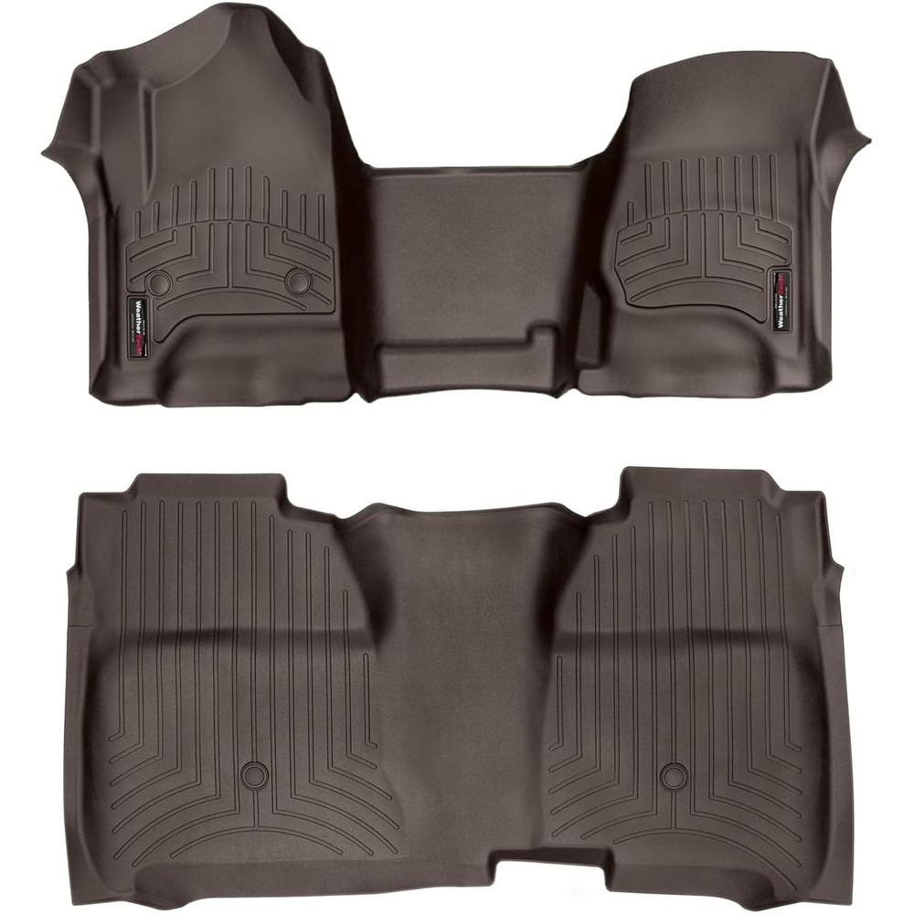 image:imageWeatherTech Custom Fit FloorLiners for Chevrolet Silverado 2500HD3500HD Sierra 2500HD 3500HD Silverado 15001st amp 2nd Row OverTheHump wFull Coverage Row 445431445422 BlackCocoa
