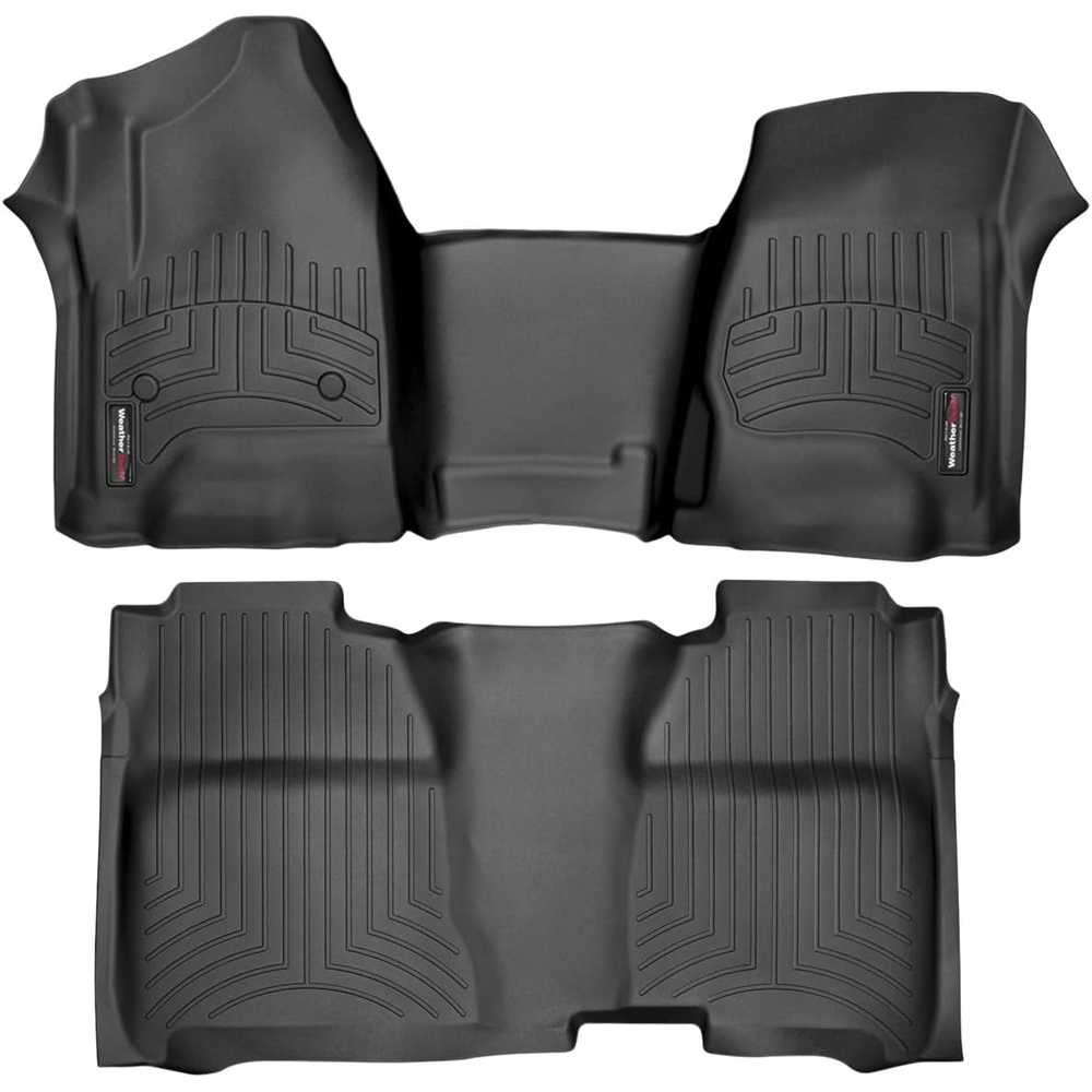 image:imageWeatherTech Custom Fit FloorLiners for Chevrolet Silverado 2500HD3500HD Sierra 2500HD 3500HD Silverado 15001st amp 2nd Row OverTheHump wFull Coverage Row 445431445422 BlackBlack