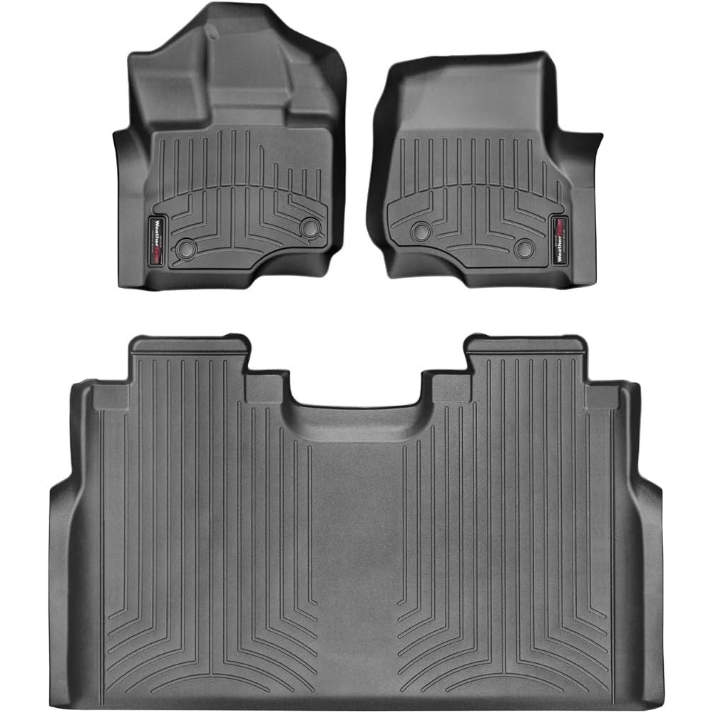 image:imageWeatherTech Custom Fit FloorLiners for Ford F150 F150 F1501st amp 2nd Row 4469714 BlackBlack