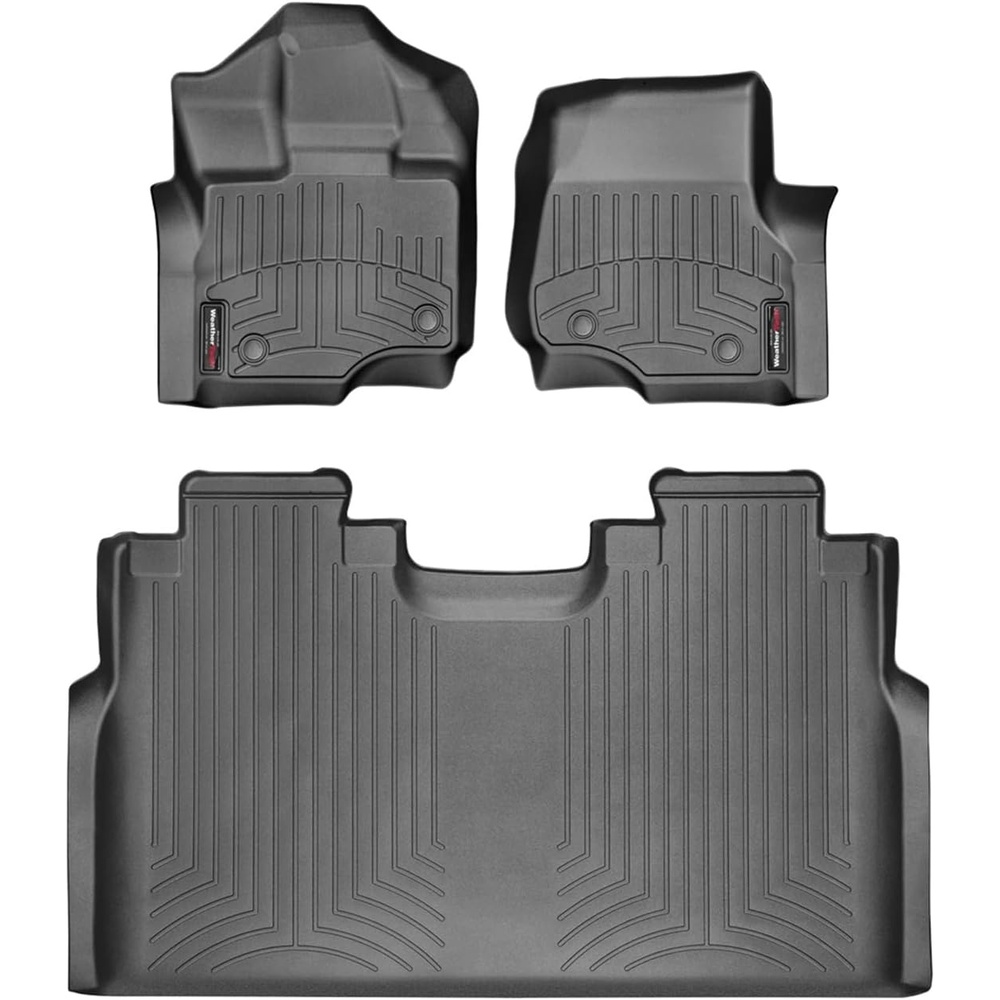 image:imageWeatherTech Custom Fit FloorLiners for Ford F150 Lightning F150 F1501st amp 2nd Row 446971V446972 Black