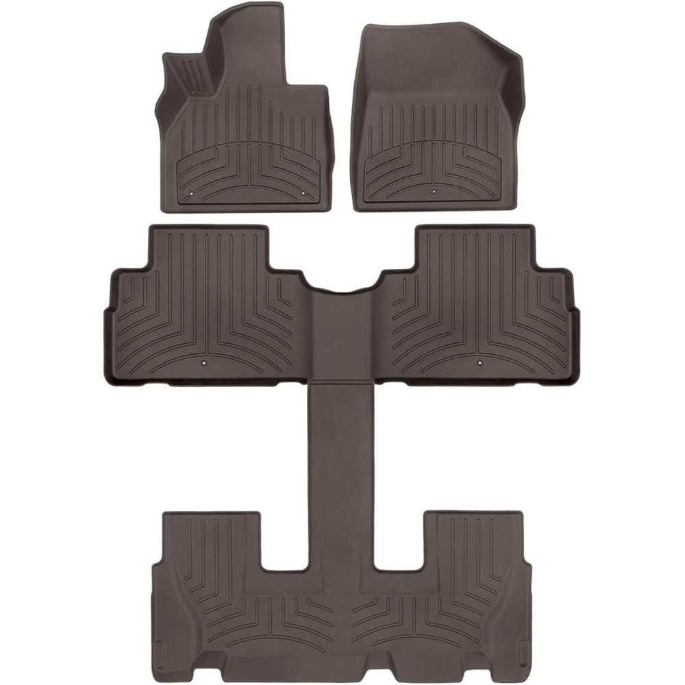 image:imageWeatherTech FloorLiner HP Custom Fit Floor Mats for Hyundai Palisade Full Set 441578123IM BlackCocoa