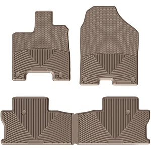WeatherTech All-Weather Floor Mats for Honda Ridgeline 1st & 2nd Row (W415-W416), Black(Tan)