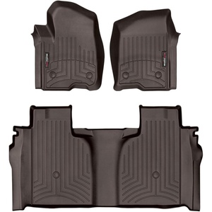 WeatherTech Custom Fit FloorLiners for Chevrolet Silverado 1500, Silverado 2500HD/3500HD, Silverado 1500 LTD – 1st & 2nd Row (441436-1-2), Black(Cocoa)