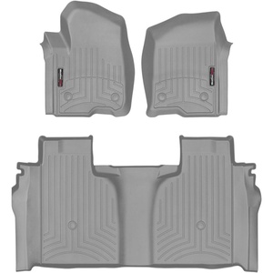 WeatherTech Custom Fit FloorLiners for Chevrolet Silverado 1500, Silverado 2500HD/3500HD, Silverado 1500 LTD – 1st & 2nd Row (441436-1-2), Black(Grey)