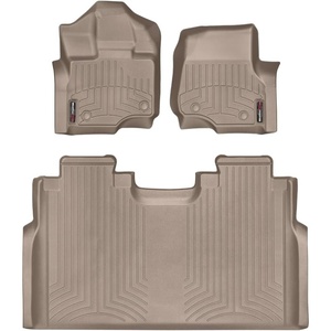 WeatherTech Custom Fit FloorLiners for Ford F-150, F-150, F-150-1st & 2nd Row (44697-1-4), Black(Tan)