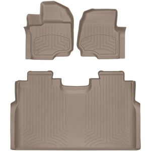 WeatherTech FloorLiner HP Custom Fit Floor Mats for Ford F-150 Lightning, F-150-1st & 2nd Row (44697-1-2IM), Black(Tan)