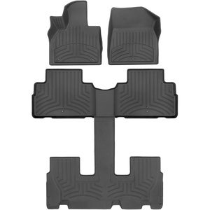 WeatherTech FloorLiner HP Custom Fit Floor Mats for Hyundai Palisade Full Set (441578-1-2-3IM), Black(Black)