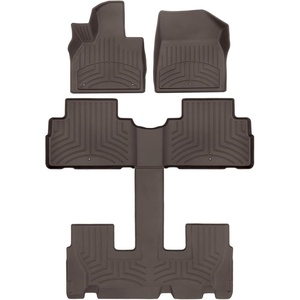 WeatherTech FloorLiner HP Custom Fit Floor Mats for Hyundai Palisade Full Set (441578-1-2-3IM), Black(Cocoa)