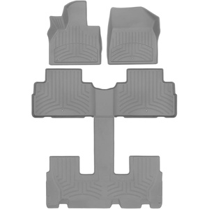 WeatherTech FloorLiner HP Custom Fit Floor Mats for Hyundai Palisade Full Set (441578-1-2-3IM), Black(Grey)