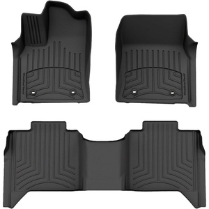 WeatherTech FloorLiner HP Custom Fit Floor Mats for Toyota Tundra, Tundra Hybrid 1st & 2nd Row (441708-1-2IM), Black(Black)