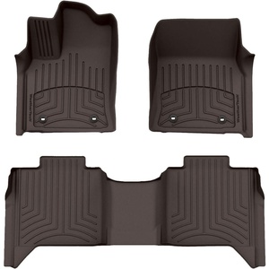 WeatherTech FloorLiner HP Custom Fit Floor Mats for Toyota Tundra, Tundra Hybrid 1st & 2nd Row (441708-1-2IM), Black(Cocoa)
